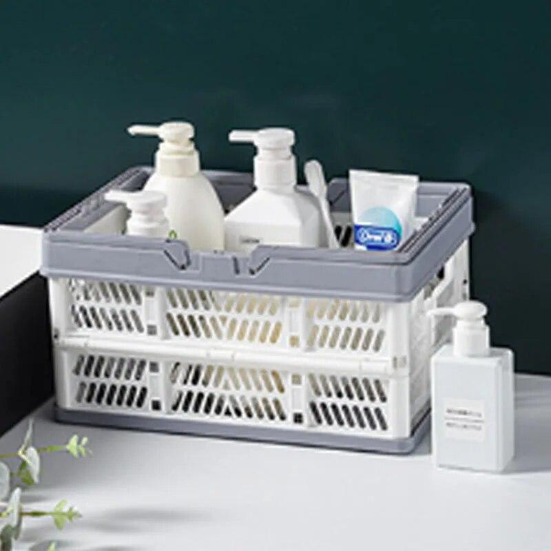 Tragbarer, faltbarer Aufbewahrungskorb für den Außenbereich, Supermarkt-Einkaufskorb, Snack-Aufbewahrungskorb, Aufbewahrungskorb, hohler quadratischer Korb