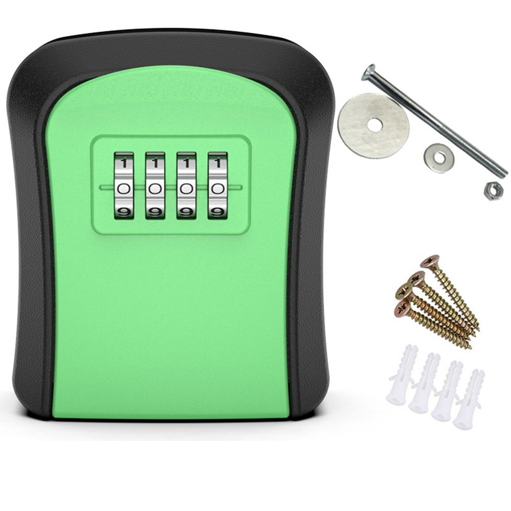 

Портативный инженерный пластиковый сейф для ключей, всепогодный настенный 4-значный кодовый замок, противоугонный ящик для ключей, наружный зелёный