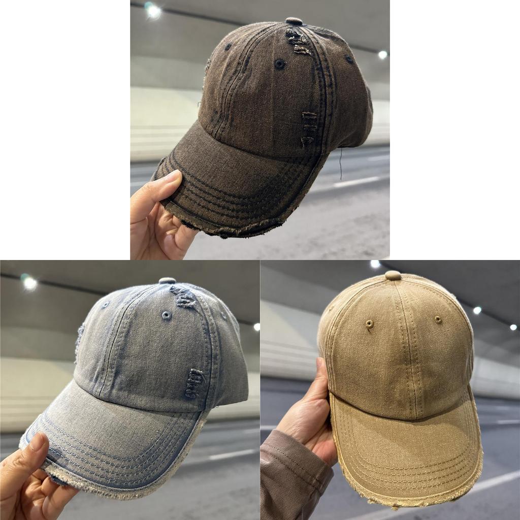 Gorra de Béisbol Lavable de Algodón con Aspecto Vintage y Visera Curva para Uso Casual