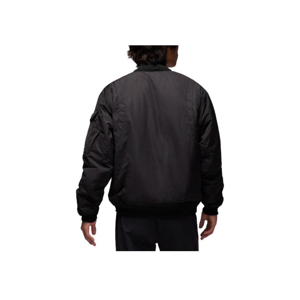 Jordan Solid Color Logo Embroidered Side Pocket Baseball Collar Full Zip Jacket Men Jackets Black FB7317-010