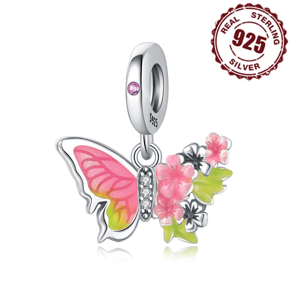 Realcopper Beautiful Butterflies Series Charm Fit Original Fine Bracelet Diy Bead Women Jewelry Fine Gifts Accessories