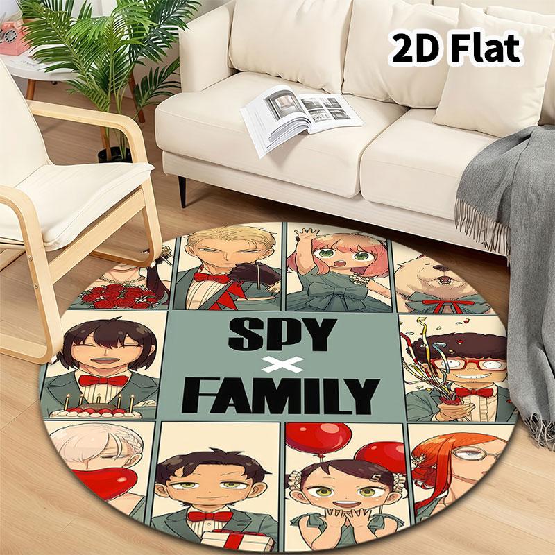Spy Family Round Area Rug Carpet Rug For Living Room Bedroom Sofa Playroom Decor Nonslip Floor Mat