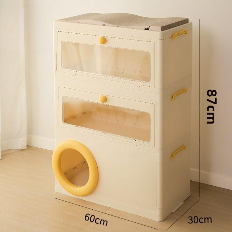 Multifunctional Cat Kennel Pet Supplies Integrated Storage Box Cat Villa Scratcher Double-layer Cat House Bed Kitten Accessories