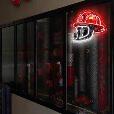 Firefighter Helmet Neon Lamp Adjustable Brightness Sign LED USB-Powered Neon Sign Light Wall