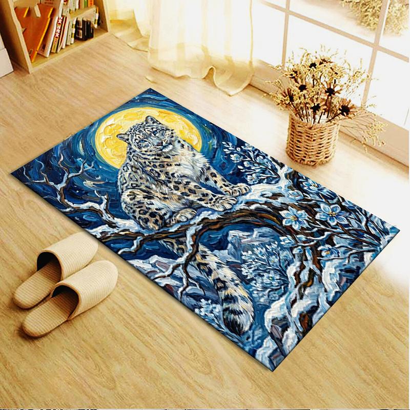 2025 New Snow Leopard Animal Carpet Rug for Living Room Bedroom Home Sofa Decoration,Kids play Non-slip Floor Mat114