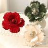 15cm Artificial Poinsettia Glitter Flower Sequin Flannel Fake Christmas Flowers Photography Props 3D Simulation Magnolia
