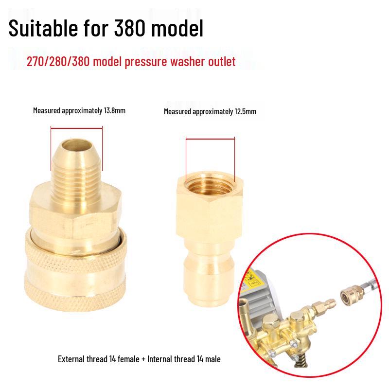High-Pressure Copper Quick-Connect Water Hose Adapter for Car Washers