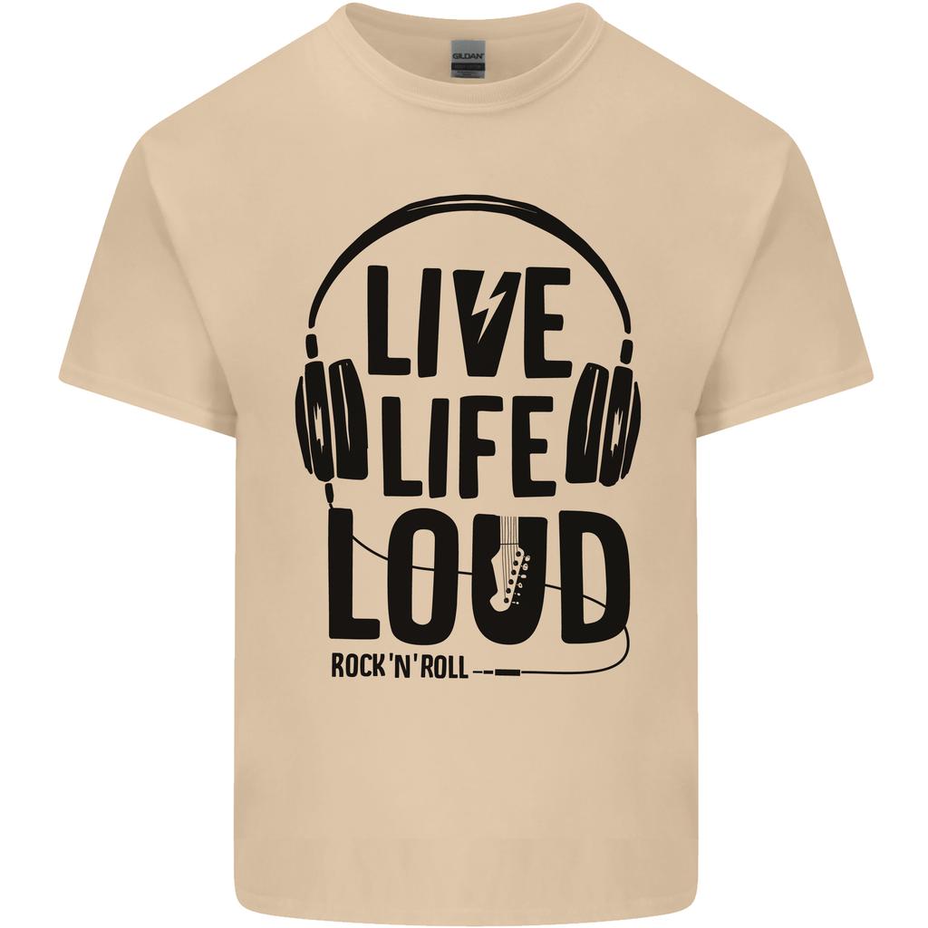 Live Life Loud Rock N Roll Guitar Music Unisexs Light Cotton TShirt