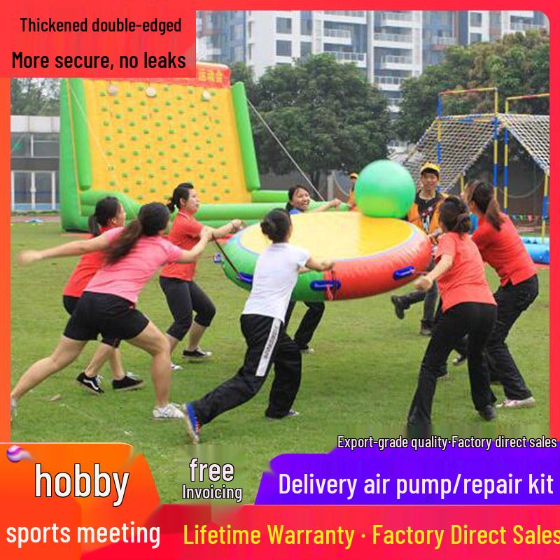 Inflatable Moon & Stars Team Building Outdoor Activity Equipment 1m 4 People (Includes Ball + Rope)