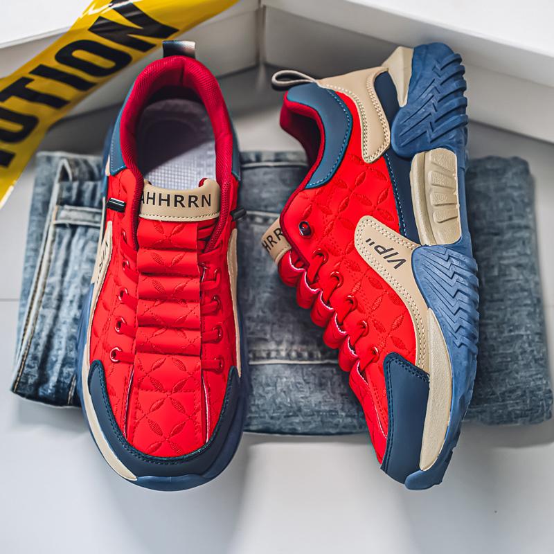 Men Chunky Sneakers Fashion Platform Walking Shoes Male Thick Sole Casual Sneaker Anti-Slip Trend Outdoor Sports Running Shoes