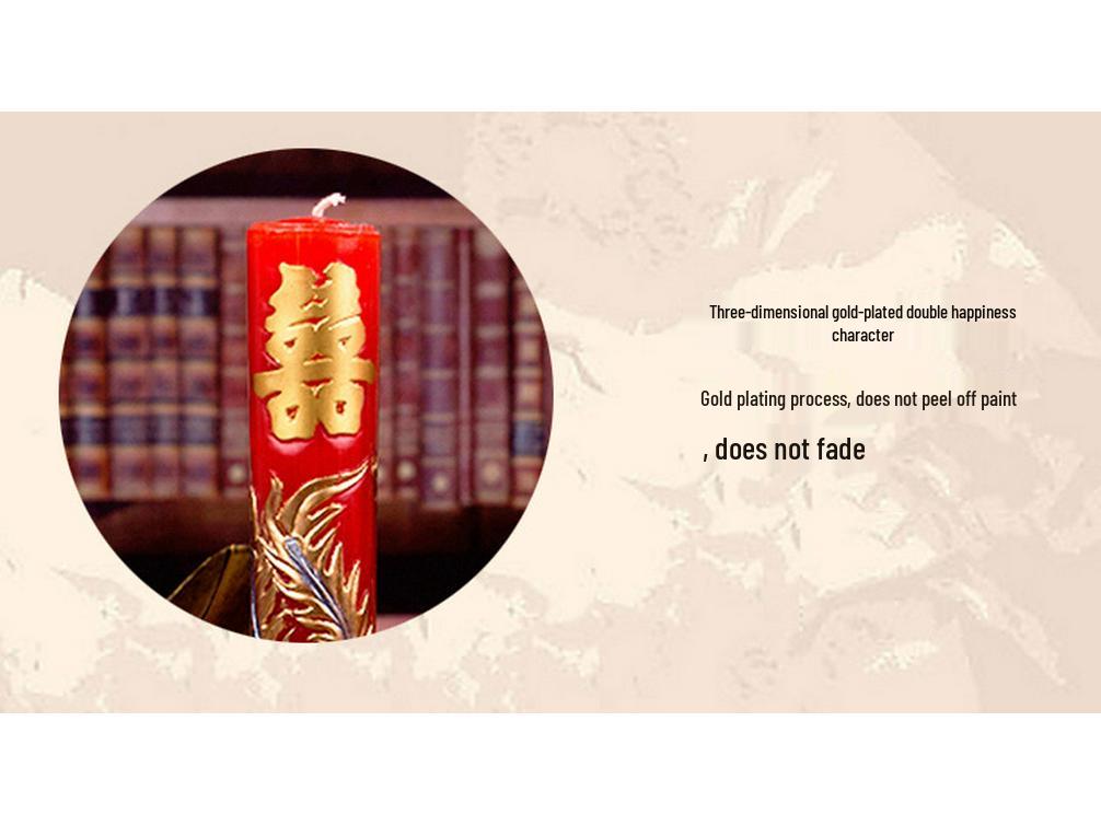 Dragon & Phoenix Windproof Wedding Candles: Red, Romantic, Smokeless, Festive, Everlasting Pair.