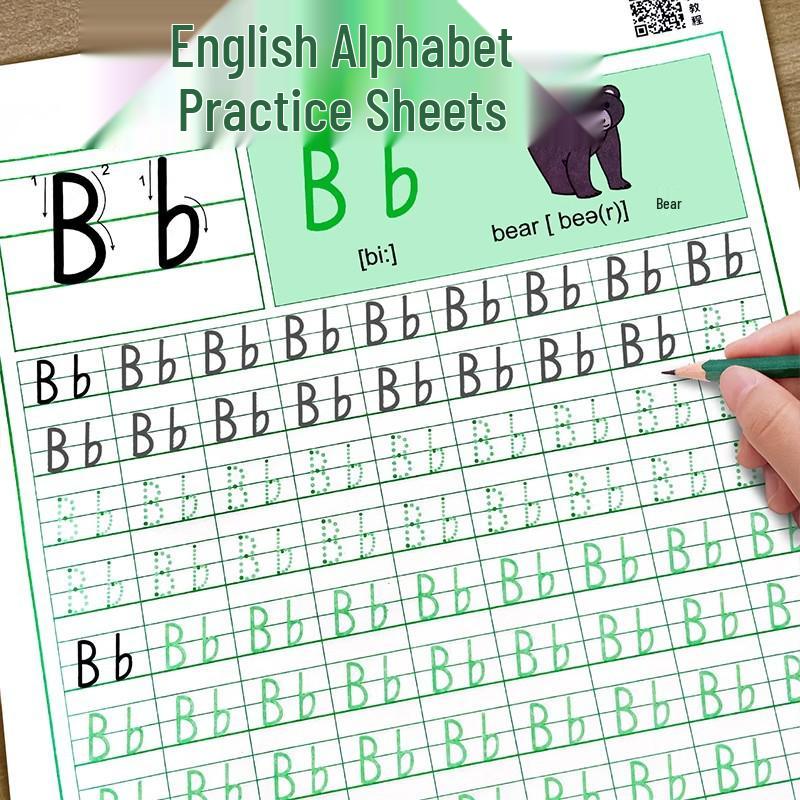 Darmowe dla nowych użytkowników: 26-Literowy Angielski Zeszyt do Ćwiczeń Kaligrafii - Edycja Pisania Ręcznego Renjiao