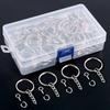 Silver Plated Metal Blank Keyring Keychain Split Ring Keyfob Key Holder Rings Women Men DIY Key Chains Key Ring Accessories