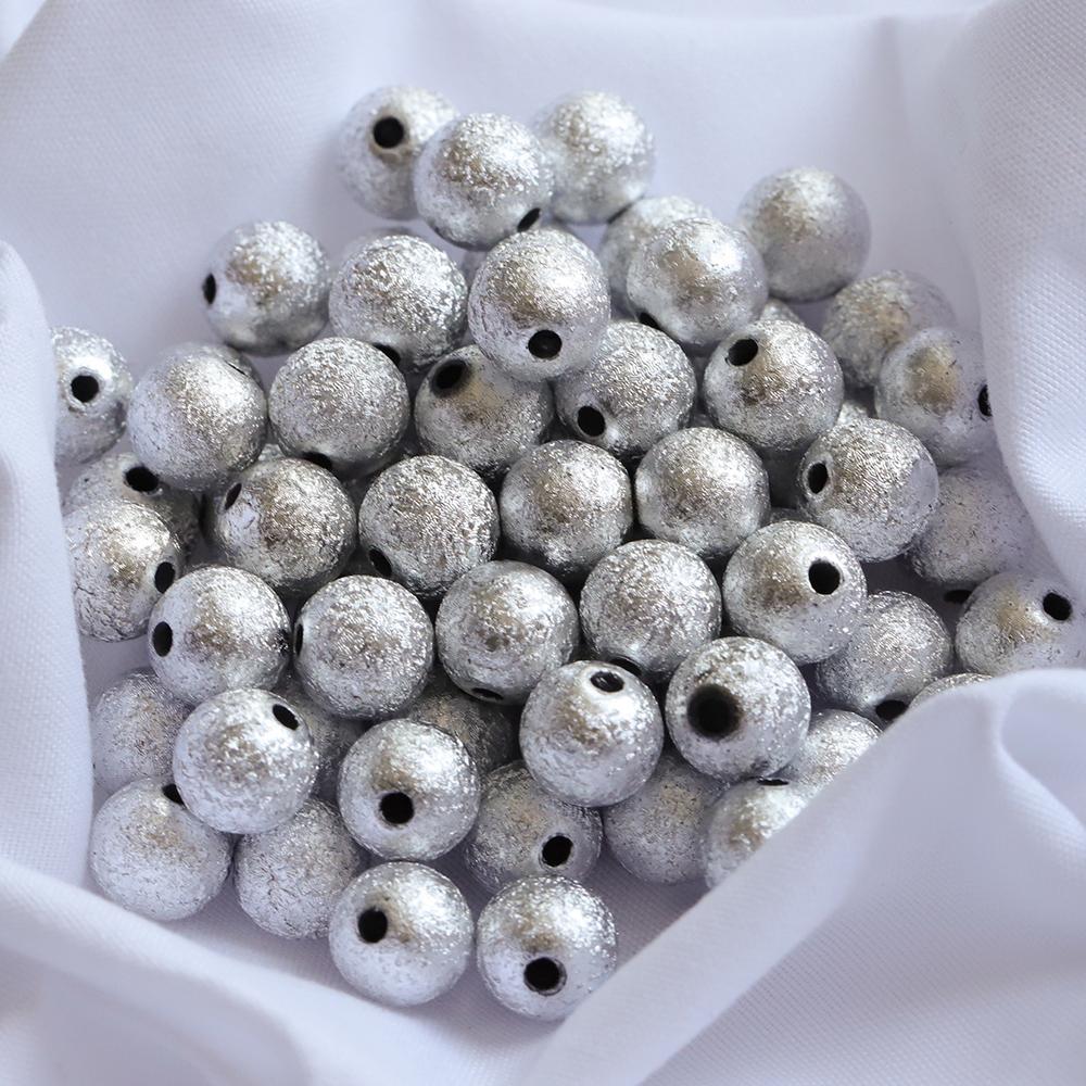 100-500pcs 4-12mm Gold Color Round Acrylic Beads Mixed Frosted Ball End Seed Spacer Beads for Bracelet Jewelry Making DIY