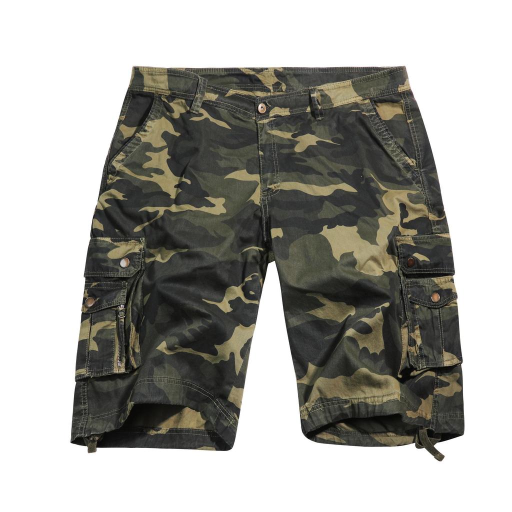 European and American Style Plus Size Men's Multi-Pocket Casual Mid-Length Beach Shorts