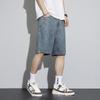 Denim Shorts Men's Summer Trendy Brand Light-colored Straight New Style Loose Casual Trendy American Five-quarter Pants Thin Section
