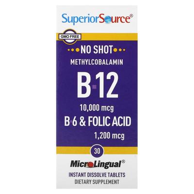 Methylcobalamin B-12, B-6 and Folic Acid, 30 Instant-Dissolving MicroLingual Tablets