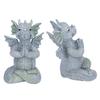 Small Dinosaur Sculpture Resin Meditated Statue Home Ornament for Garden Tree Courtyard Backyard
