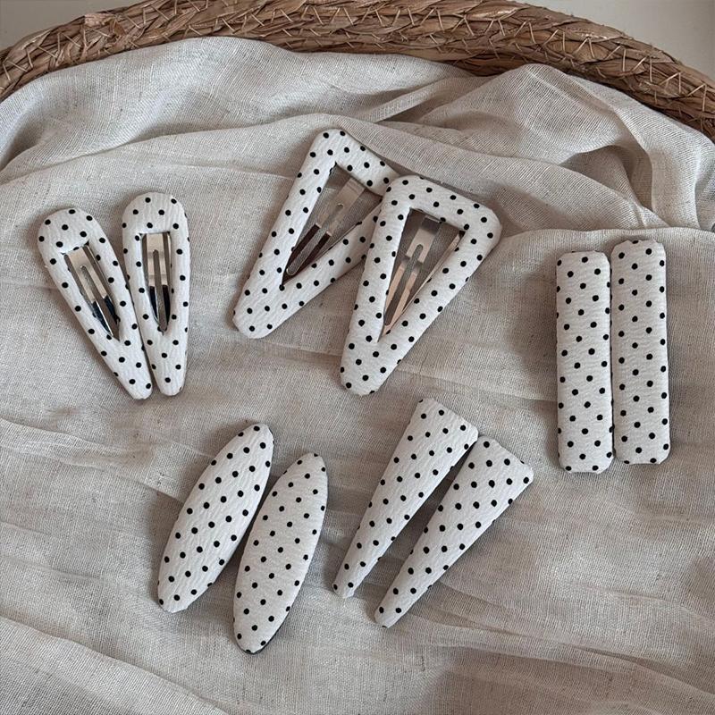 New Fabric Hair Accessories for Bangs BB Side Hair Clips Lovely Hairpin Headwear 2Pcs School Girls Cute Polka Dot Hair Clip