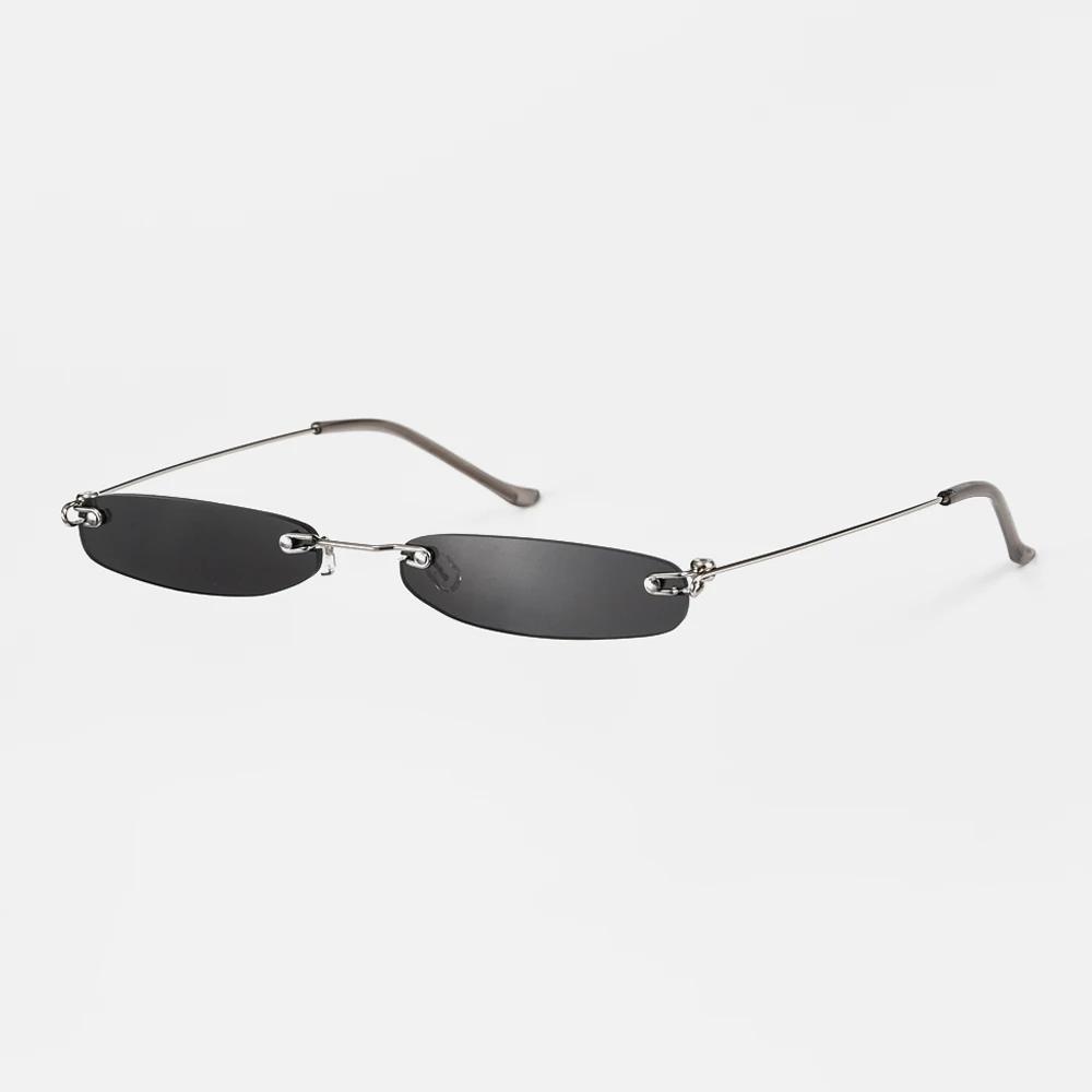 

Small Sunglasses Women Men Brand Designer Rimless Narrow Eyewear Luxury Trending Alloy Sun Glasses Streetwear Selfie Artifact