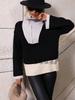 Autumn and winter pullover color matching knitting long-sleeved European and American autumn and winter knitting European and American