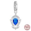 Kupfer 12 Sternbilder Jungfrau Blaue Zirkon Anhänger Charms Passend für Echte Charms Armband Damen DIY Schmuck Geschenke