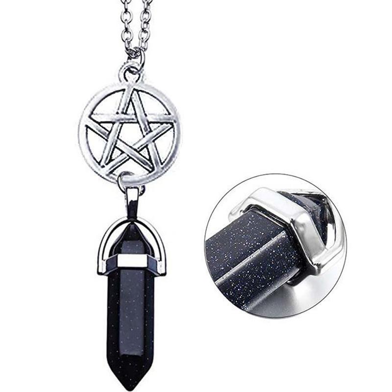 Mehrlagige Achat-Halskette mit hohlem Mond- und Sternanhänger für Damen, Schmuck für das Schlüsselbein