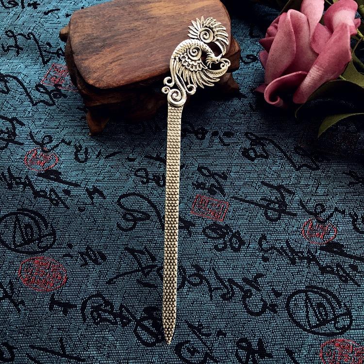 Retro ethnic style Miao silver hairpin antique bookmark female flower hairpin simple classical versatile disc hair hairpin hair accessories