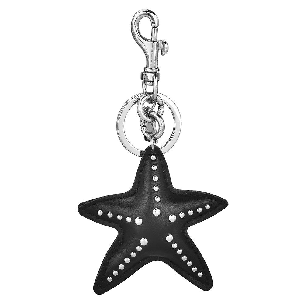 Personalized Design Rivet Five-Pointed Star Keychain Versatile Bag Pendant Hand-Woven Jewelry