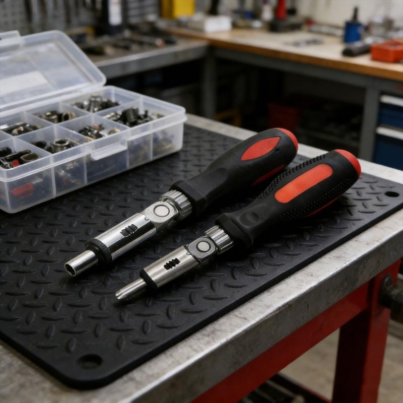 Ratchet Screwdriver 1/4inch Inside Hexagon Screwdriver 0-180 Degree Adjustable Ratchet Bit Holder Screwdriver