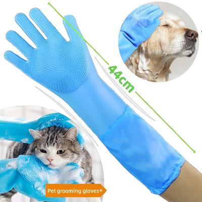Reinigungshandschuhe für die Tierpflege, Badehandschuh für Hunde und Katzen, indirekter Shampoo-Gel-Schrubber, sauberer weicher Silikonhandschuh, Handhautschutz