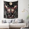 Ethereal Moonlit Moth Floral Tapestry Dreamscape Wall Art Decor Elegant Home Soft Furnishing Option