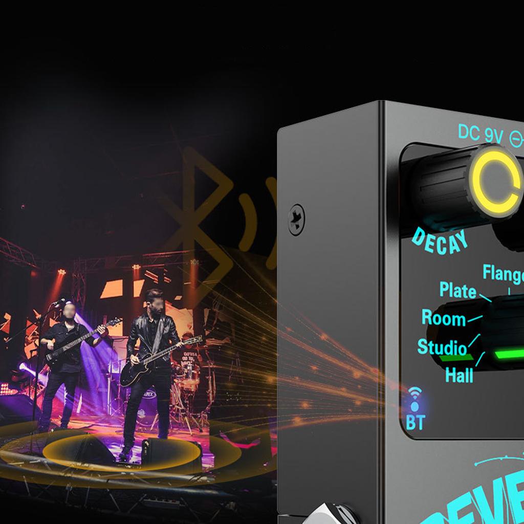 Guitar Reverb Effector Single Block Reverb Effector Digital Reverb Guitar Effect Pedal with 9 Modes Guitar Effect Pedal