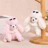 Cute Glasses Poodle Keychain, Fluffy Dog Plush Toy for Bag, Small Stuffed Animal Keyring for Backpack Purse Car Keys Accessories