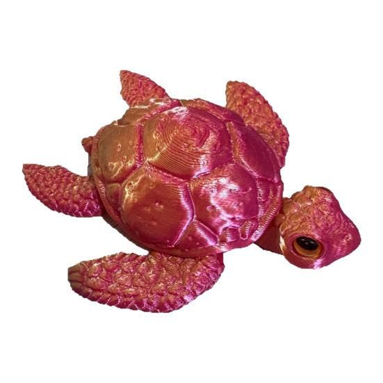3D Printed Sea Turtle Figurine Movable Joints Tortoise Ornament Stress Relief Turtle Model красный