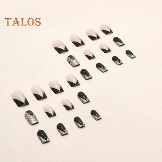 24 Uds uñas postizas efecto brillo herramienta de manicura DIY atractiva bailarina francesa puntas de uñas suministros de belleza