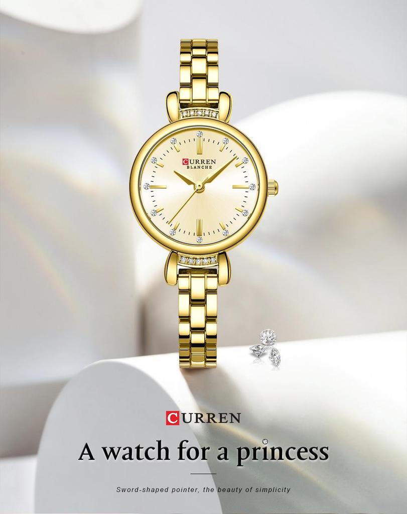 CURREN 9098 Women's Waterproof Quartz Casual Steel Band Wristwatch