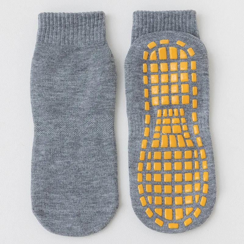 5 Pairs Anti Slip Socks Children's Playground Trampoline Socks Baby Early Education Floor Socks Adult Mid Tube Yoga Socks
