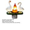 Goose Campfire Night Light, 3D Small Electric Faux Flame Flicker Light, Battery Operated Bedside Light for Nursery, Dorm Decor