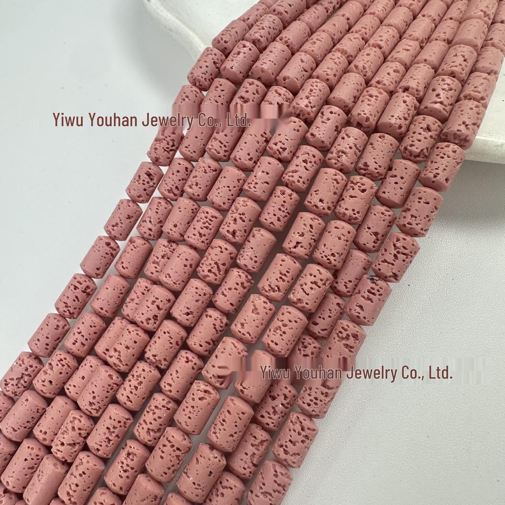 Volcanic Rock Cylinder Barrel Beads, 6x10mm, Loose Beads for DIY Bracelet & Necklace Jewelry Accessories.
