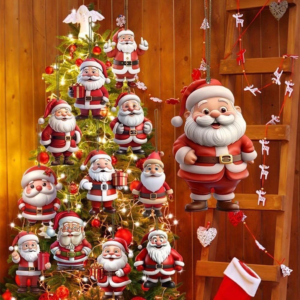 

Christmas Santa Decoration Christmas Pendants Decoration Various Holiday Gifts Decoration Wooden Gifts. One Size