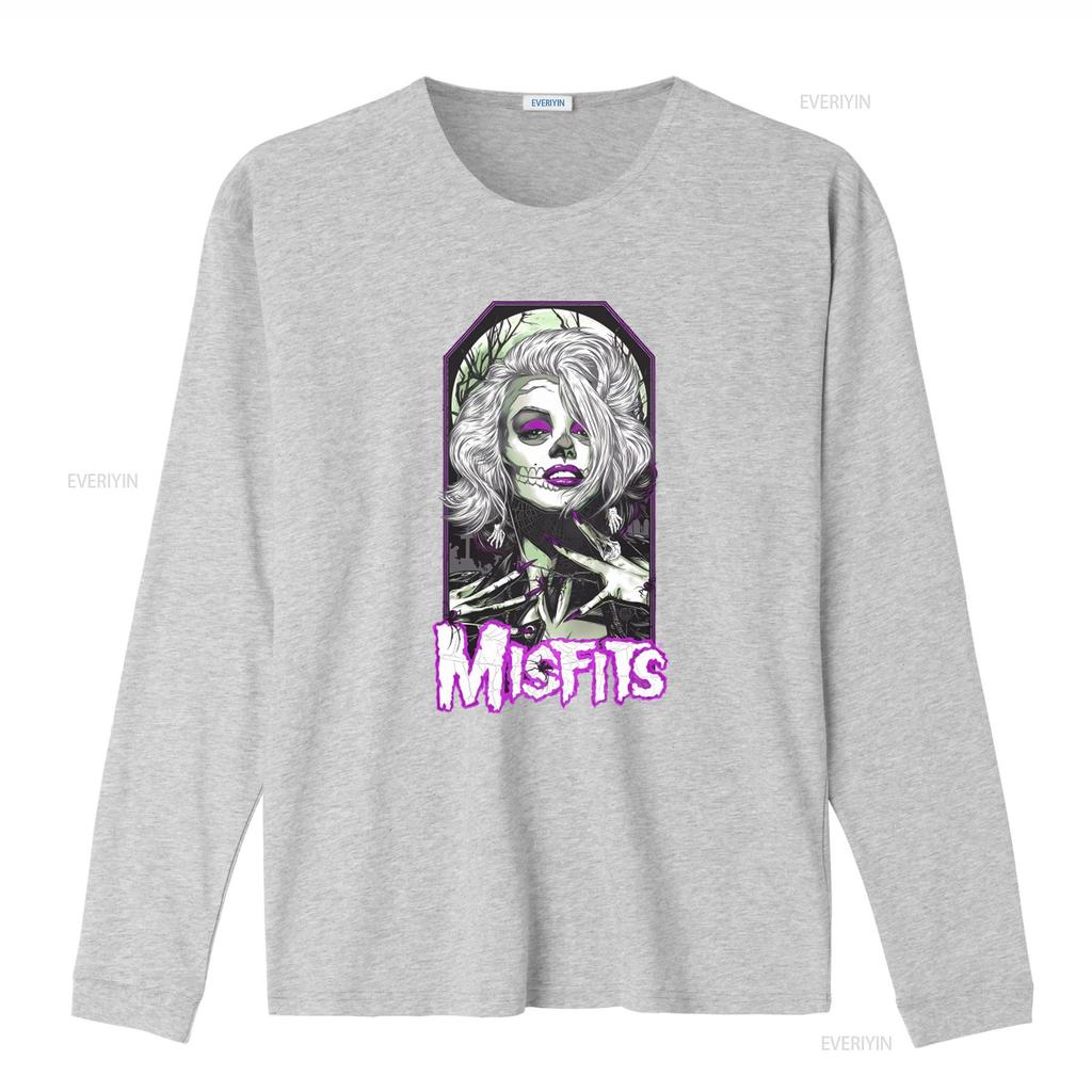 Misfits Female Sugar Skull Punk Rock Gothic T Shirt for Men vintage Washed Comfortable streetwear Unisex graphic