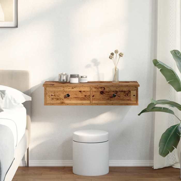 VidaXL Étagère murale avec tiroirs vieux bois bois d'ingénierie 859957
