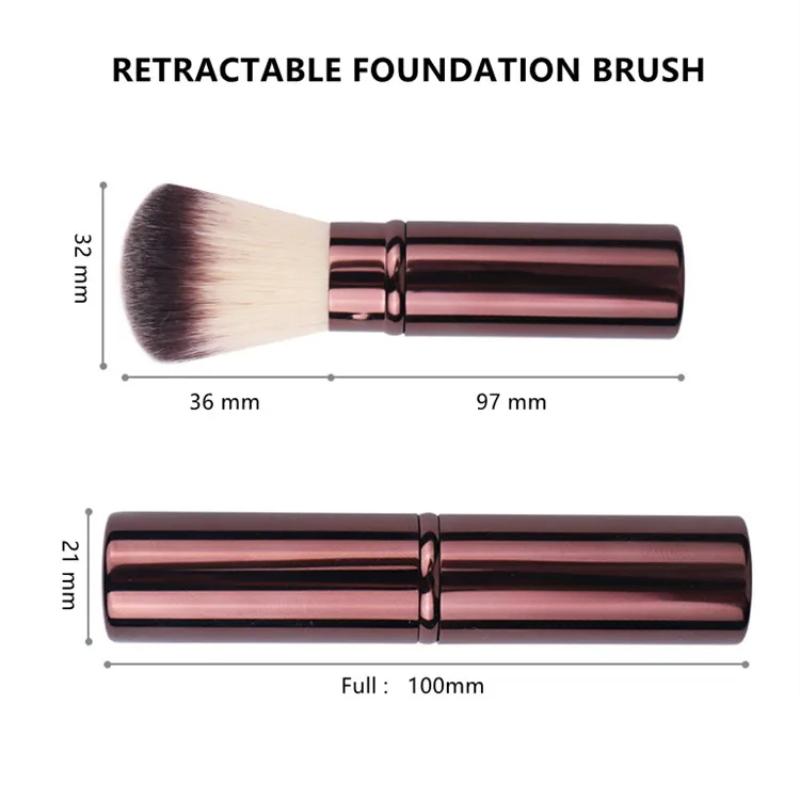 Retractable Foundation Makeup Brush Soft Flawless Travel Sized Foundation Powder Blush Beauty Cosmetics Brush Tools