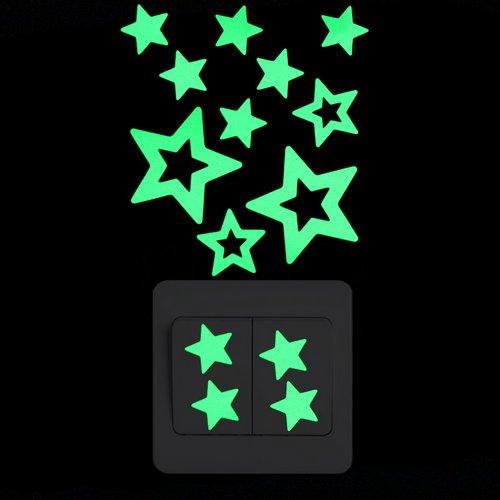 Switch Decoration Luminous Stickers Kids Room Wall Laptop Fridge Desk Car Home Decor Vinyl Decal Car/Fairy/Moon Stars/Bulb/Dog..
