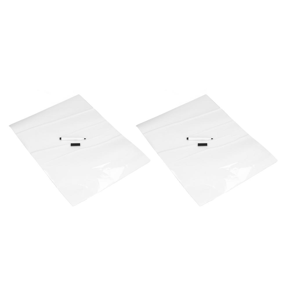 2Pcs PVC Erase Whiteboard Sticker Self Adhesive Whiteboard for School Office Home 11.8 X 15.8in