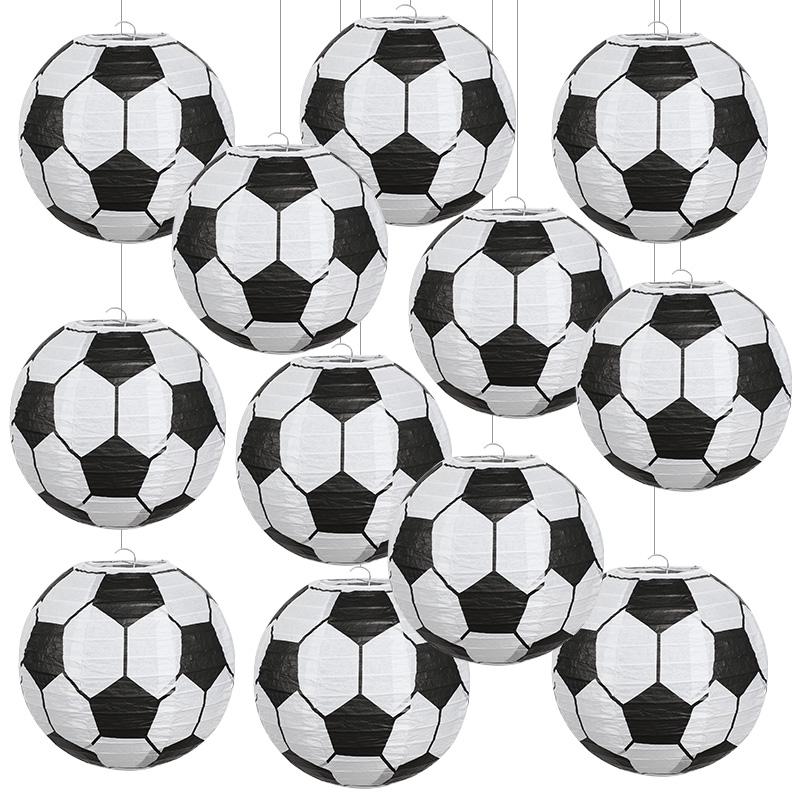 

12Pcs Soccer Party Paper Lanterns for Sports Themed Party Decoration Kids Boy Girl Birthday Party Favors Hanging Paper Craft