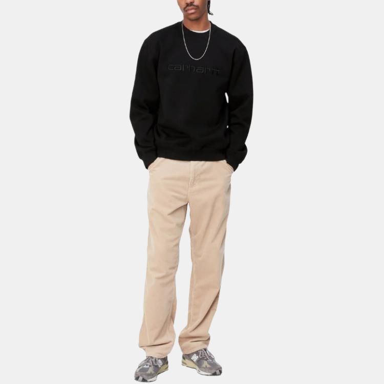 Carhartt WIP Logo Geborduurd Losse Pasvorm Lange Mouwen Sweatshirt Heren sweatshirt Zwart I030546-00E-XX
