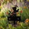 Metal Free Garden Stake Acrylic Kitten Silhouette Stake, Decorative Yard Sculpture with Flowers And Weatherproof Statue Butterflies, Waterproof