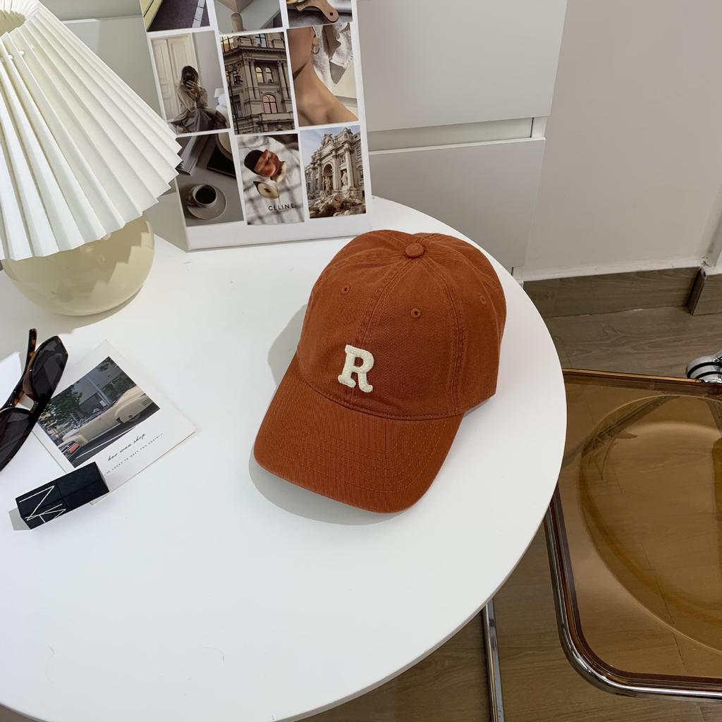 New Embroidery Letter R Baseball Cap Summer Solid Women Ponytail Hats Men Baseball Cap Cotton Outdoor Simple Visor Casual Cap